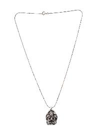 [pendant], Buddhist Silver Amulet With [chenrezig], [silver Chain Included]