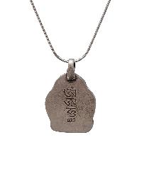 [pendant], Buddhist Silver Amulet With [chenrezig], [silver Chain Included]