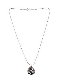 [pendant], Buddhist Silver Amulet With [akash Bhairav], [silver Chain Included]
