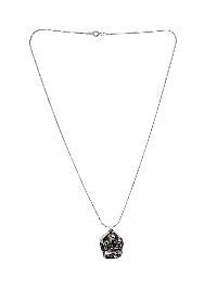 [pendant], Buddhist Silver Amulet With [manjushri], [silver Chain Included]