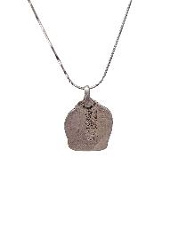 [pendant], Buddhist Silver Amulet With [manjushri], [silver Chain Included]