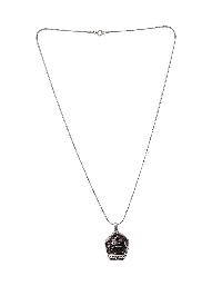 [pendant], Buddhist Silver Amulet With [kalachakra], [silver Chain Included]