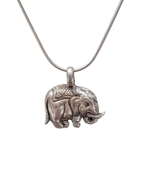 [pendant], Silver Jewellery With [elephant], [silver Chain Included]