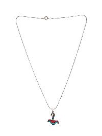 [pendant], Buddhist Silver Amulet With [kartika], [silver Chain Included]