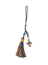 Buddhist Ritual Amulet Hanging With Bell And Dorje, For Wall, Altar, Bags And Keyring