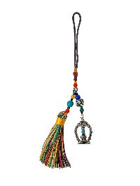 Buddhist Ritual Amulet Hanging With Dorje, For Wall, Altar, Bags And Keyring