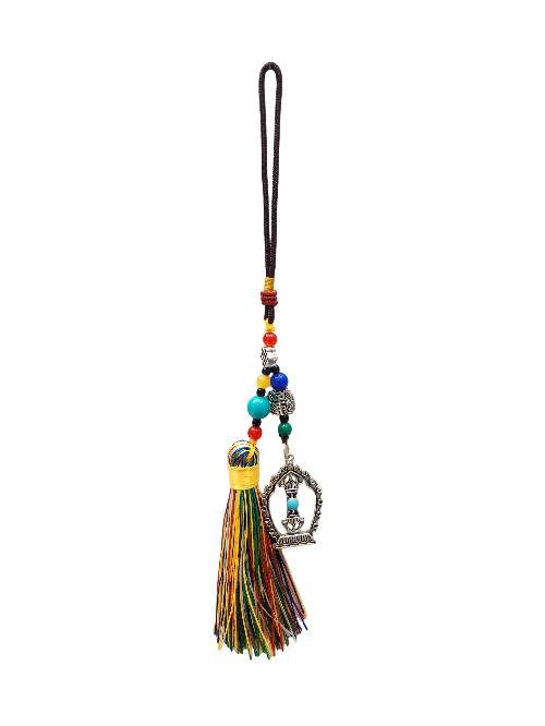 Buddhist Ritual Amulet Hanging With Dorje, For Wall, Altar, Bags And Keyring