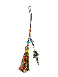 Buddhist Ritual Amulet Hanging With Ganesh Carved Phurba, For Wall, Altar, Bags And Keyring