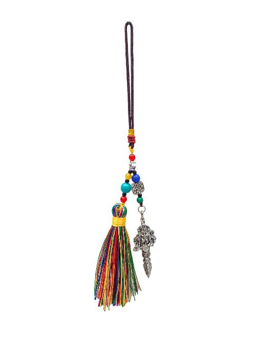 Buddhist Ritual Amulet Hanging With Ganesh Carved Phurba, For Wall, Altar, Bags And Keyring