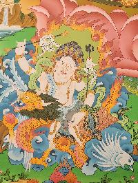 Five Jambhala Thangka, Tibetan Buddhist Art, Hand Painted, [real Gold]