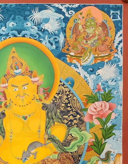 Five Jambhala Thangka, Tibetan Buddhist Art, Hand Painted, [real Gold]