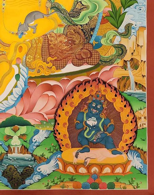 Five Jambhala Thangka, Tibetan Buddhist Art, Hand Painted, [real Gold]