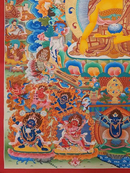 Shakyamuni Buddha Thangka, Tibetan Buddhist Art, Hand Painted, [real Gold], Refuse Tree Shakyamuni Buddha, [master Quality], Rare Find