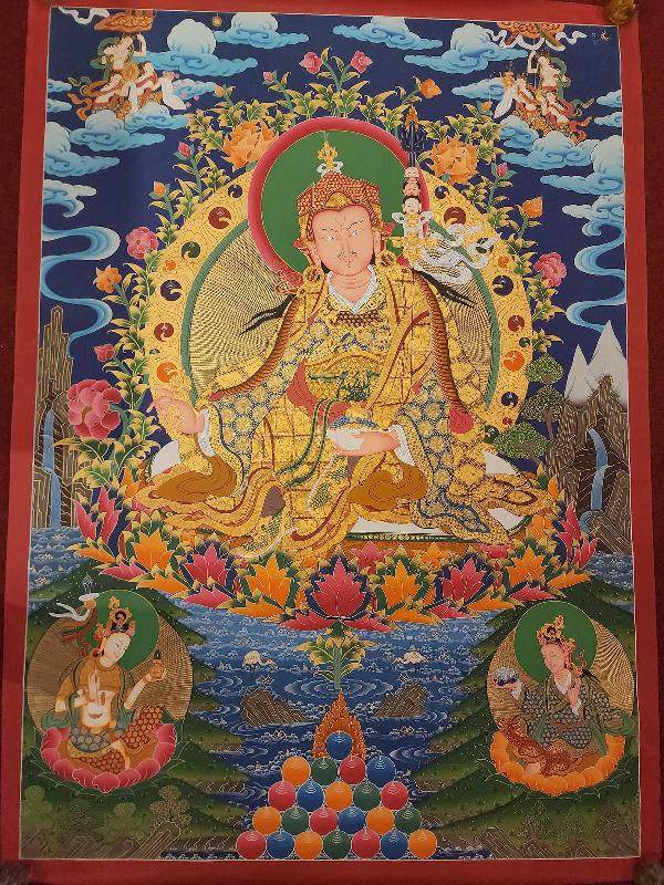 Padmasambhava Thangka, Tibetan Buddhist Art, Hand Painted