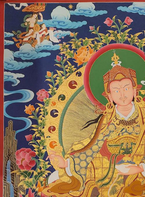 Padmasambhava Thangka, Tibetan Buddhist Art, Hand Painted