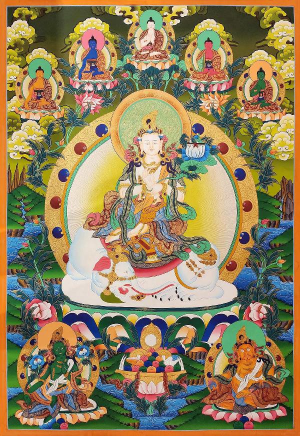 Samantabhadra Thangka, Tibetan Buddhist Art, Hand Painted, [real Gold]