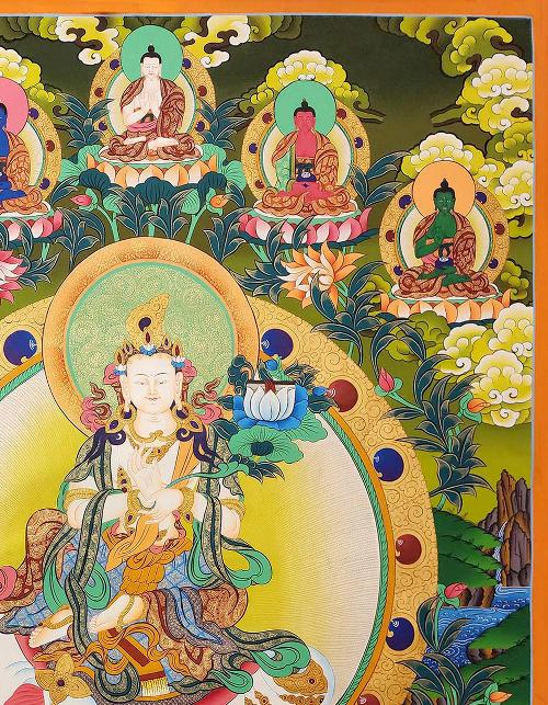 Samantabhadra Thangka, Tibetan Buddhist Art, Hand Painted, [real Gold]