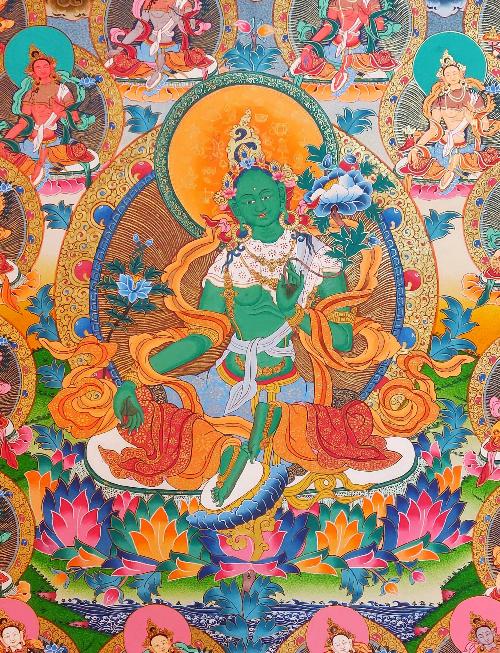 21 Tara Thangka, Tibetan Buddhist Art, Hand Painted, [real Gold]