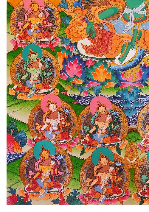 21 Tara Thangka, Tibetan Buddhist Art, Hand Painted, [real Gold]