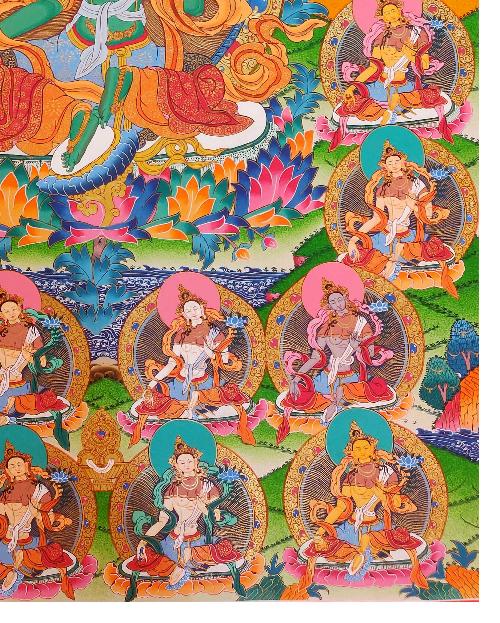 21 Tara Thangka, Tibetan Buddhist Art, Hand Painted, [real Gold]