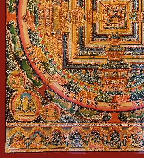 Mandala Thangka, Tibetan Buddhist Art, Hand Painted, [real Gold] With [kalachakra]