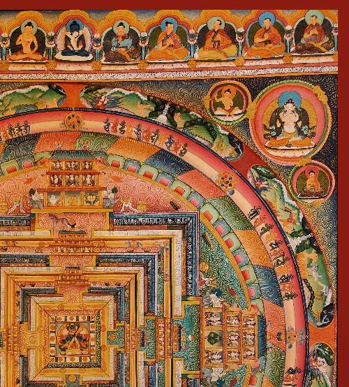 Mandala Thangka, Tibetan Buddhist Art, Hand Painted, [real Gold] With [kalachakra]