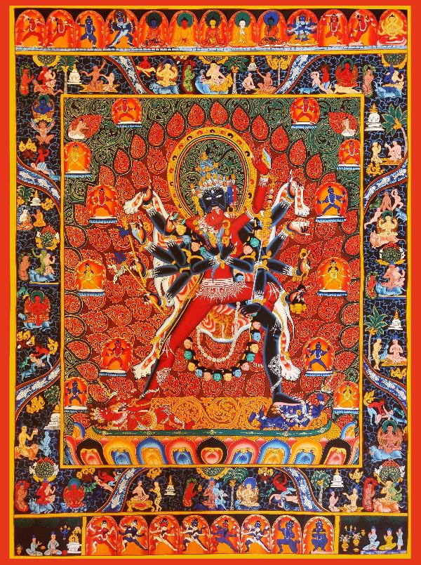 Chakrasambhara Mandala Thangka, Tibetan Buddhist Art, Hand Painted, [real Gold]