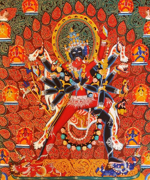 Chakrasambhara Mandala Thangka, Tibetan Buddhist Art, Hand Painted, [real Gold]