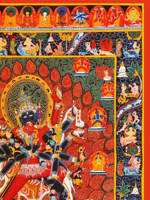 Chakrasambhara Mandala Thangka, Tibetan Buddhist Art, Hand Painted, [real Gold]