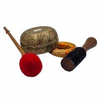 Kopre Singing Bowl, Buddhist Hand Beaten, Antique Finishing, [select Accessories]