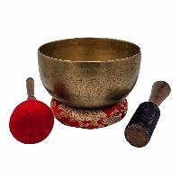 Kopre Singing Bowl, Buddhist Hand Beaten, Antique Finishing, [select Accessories]