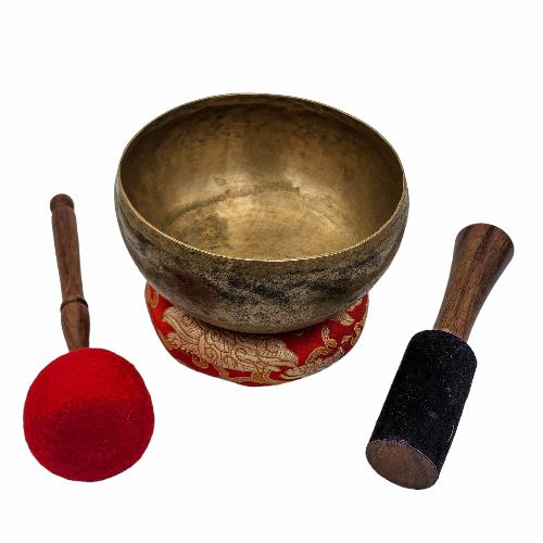 Kopre Singing Bowl, Buddhist Hand Beaten, Antique Finishing, [select Accessories]
