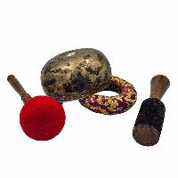 Kopre Singing Bowl, Buddhist Hand Beaten, Antique Finishing, [select Accessories]