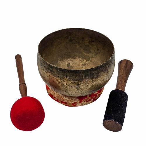 Kopre Singing Bowl, Buddhist Hand Beaten, Antique Finishing, [select Accessories]