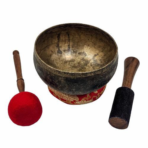Kopre Singing Bowl, Buddhist Hand Beaten, Antique Finishing, [select Accessories]
