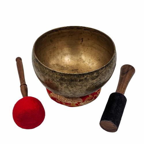 Kopre Singing Bowl, Buddhist Hand Beaten, Antique Finishing, [select Accessories]