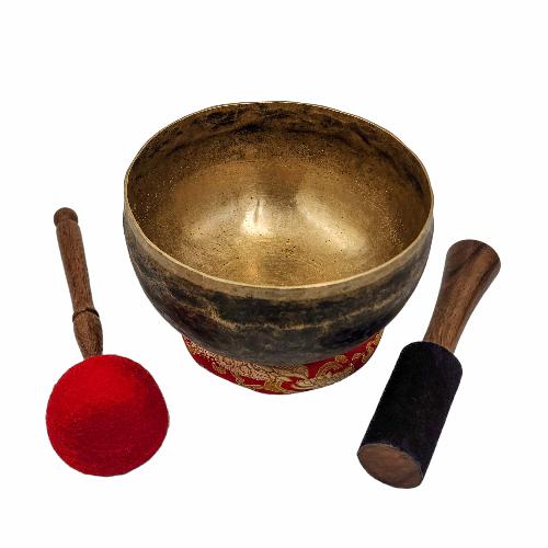 Kopre Singing Bowl, Buddhist Hand Beaten, Antique Finishing, [select Accessories]
