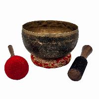 Kopre Singing Bowl, Buddhist Hand Beaten, Antique Finishing, [select Accessories]