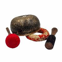 Kopre Singing Bowl, Buddhist Hand Beaten, Antique Finishing, [select Accessories]
