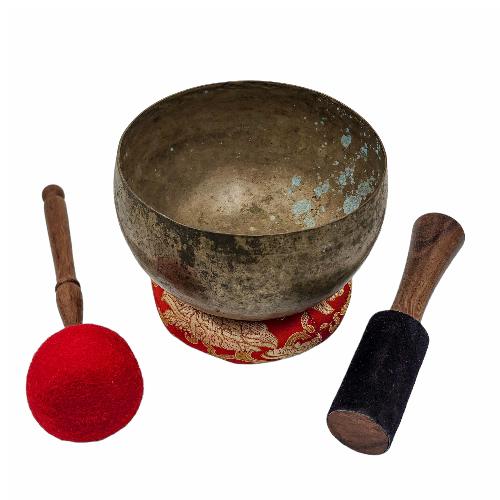 Kopre Singing Bowl, Buddhist Hand Beaten, Antique Finishing, [select Accessories]