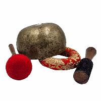 Kopre Singing Bowl, Buddhist Hand Beaten, Antique Finishing, [select Accessories]