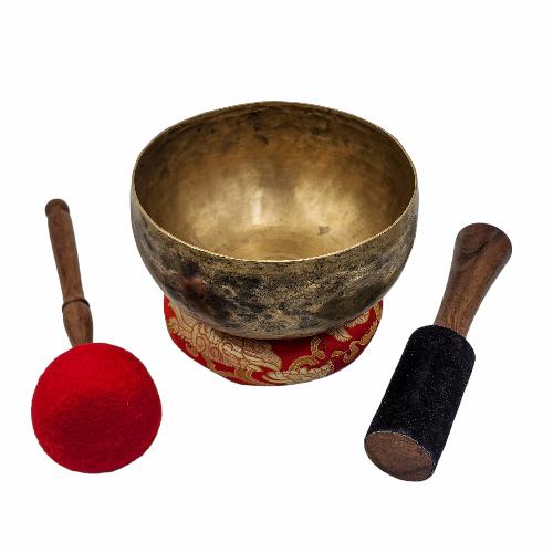 Kopre Singing Bowl, Buddhist Hand Beaten, Antique Finishing, [select Accessories]
