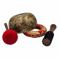 Kopre Singing Bowl, Buddhist Hand Beaten, Antique Finishing, [select Accessories]