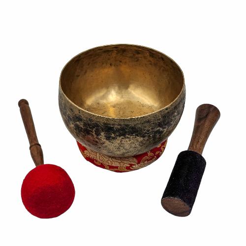 Kopre Singing Bowl, Buddhist Hand Beaten, Antique Finishing, [select Accessories]