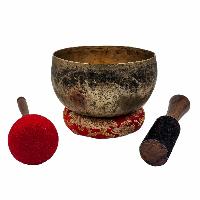 Kopre Singing Bowl, Buddhist Hand Beaten, Antique Finishing, [select Accessories]