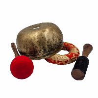Kopre Singing Bowl, Buddhist Hand Beaten, Antique Finishing, [select Accessories]