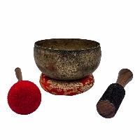 Kopre Singing Bowl, Buddhist Hand Beaten, Antique Finishing, [select Accessories]