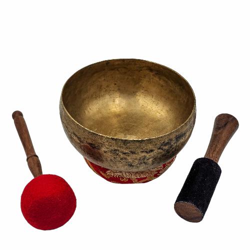Kopre Singing Bowl, Buddhist Hand Beaten, Antique Finishing, [select Accessories]