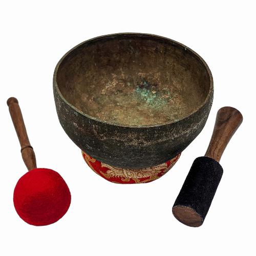 Jambati Singing Bowl, Buddhist Hand Beaten, Antique Finishing, [select Accessories]