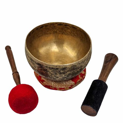 Kopre Singing Bowl, Buddhist Hand Beaten, Antique Finishing, [select Accessories]